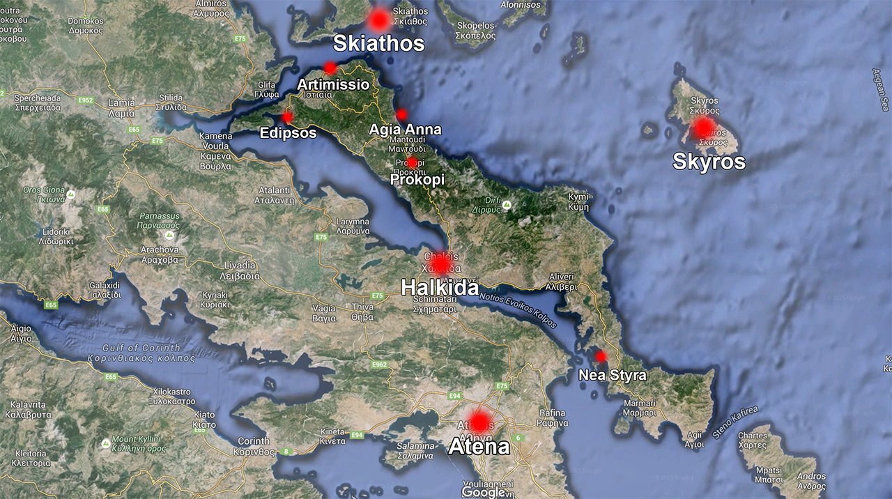 Harta Insula Evia Grecia De Weekend